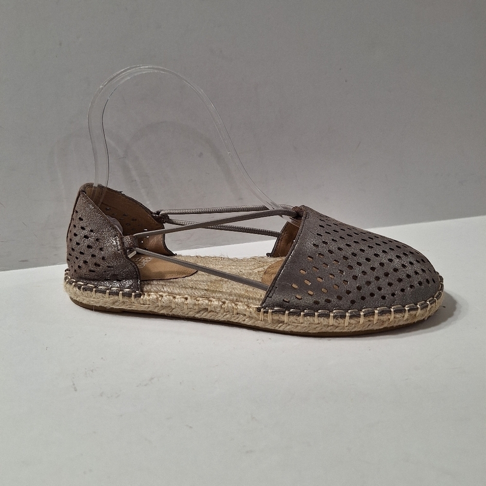 Eileen Fisher (NEW) Leather Mica Quiet Luxury Metallic Lee 2 Espadrille Shoes 6
